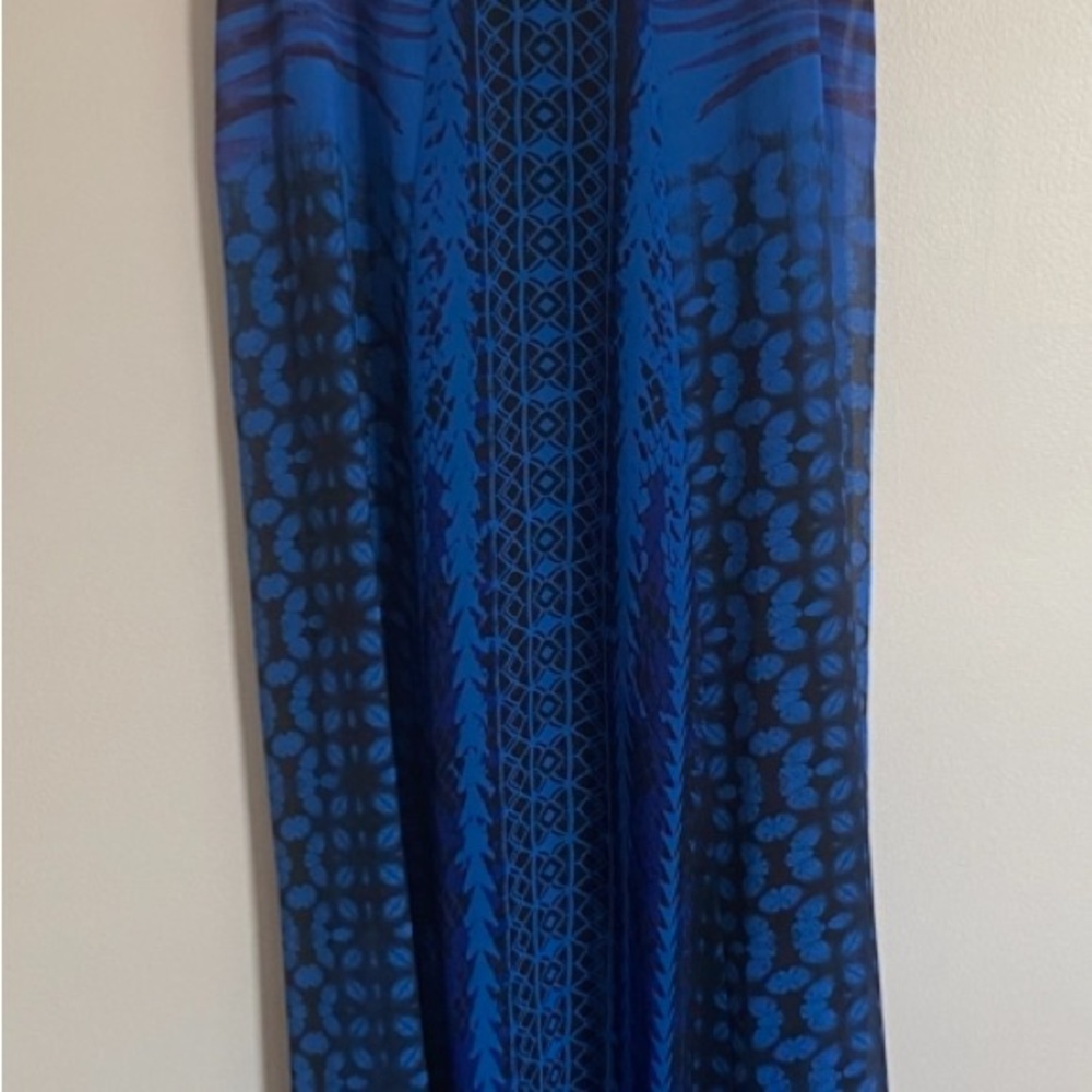 Express Blue and Black Maxi Pencil Skirt